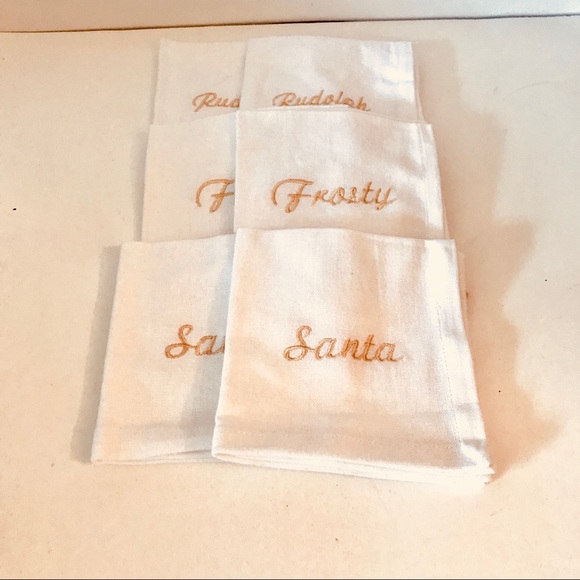 12 pc Cotton Christmas Holiday Cloth Cocktail Napkins by Harman - Picture 6 of 10